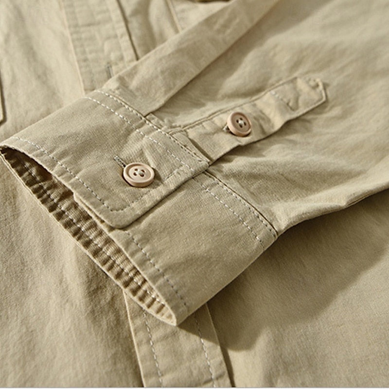 Per uomo Camicia Camicia di lino Camicia casual Camicia con Bottoni Camicia di cotone Semplice Vacanza Camicia hawaiana Nero Bianco Arancione Marrone Manica Lunga Bavero Primavera Autunno del 2025 a $36.99 –P11