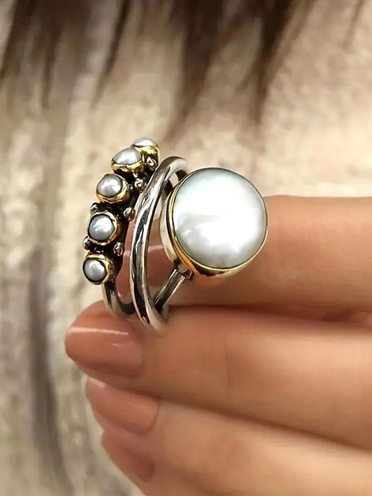 Women's Vintage Pearl Ring - Bohemian Style, Perfect for Casual and Beach Wear 2025 - $11.99 –P2