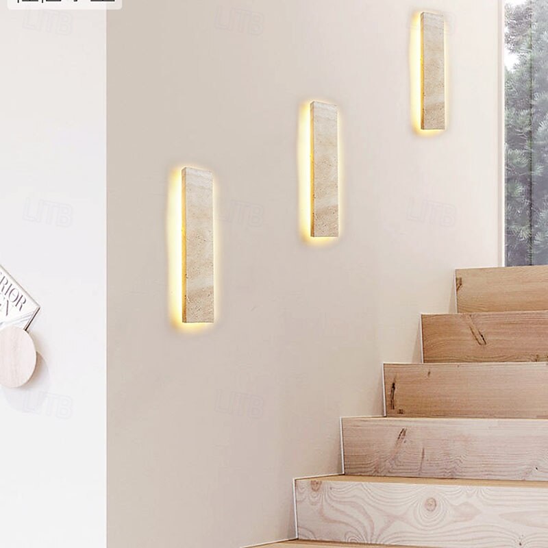 Applique da parete a LED in pietra Wabi-Sabi, luce d'atmosfera a LED, lampada da scala, cortile, balcone retrò, bagno, 110-240 V del 2025 a $346.79 –P6