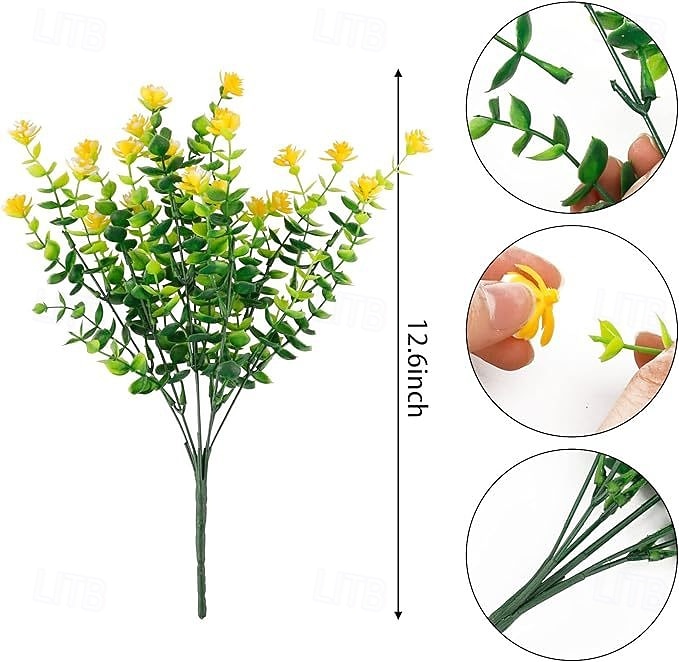 9 связок искусственных цветов для улицы, устойчивые к ультрафиолетовому излучению искусственные растения для подвесной корзины, оконного ящика, свадьбы, внутреннего и наружного оформления, не 2026 - $14.49 –P5