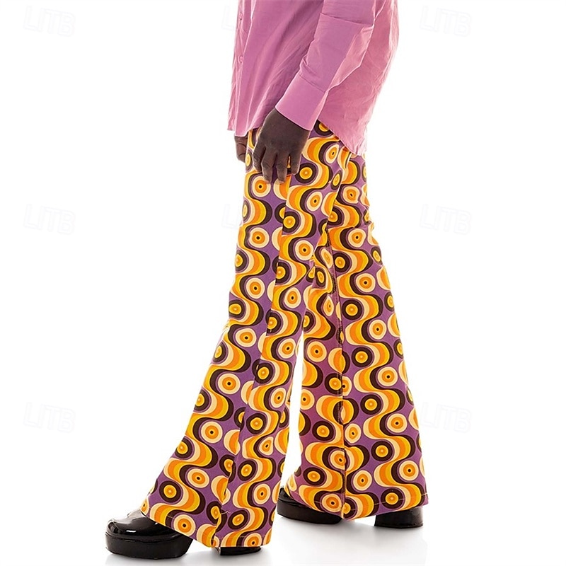 Retrò Vintage Anni '70 Fantastico Pantaloni a zampa d'elefante Pantaloni a zampa Disco A vita medio-alta Psichedelico Per uomo Halloween Carnevale Vacanza Festival Musicale Festival Adulti Pantaloni del 2025 a $37.99 –P2
