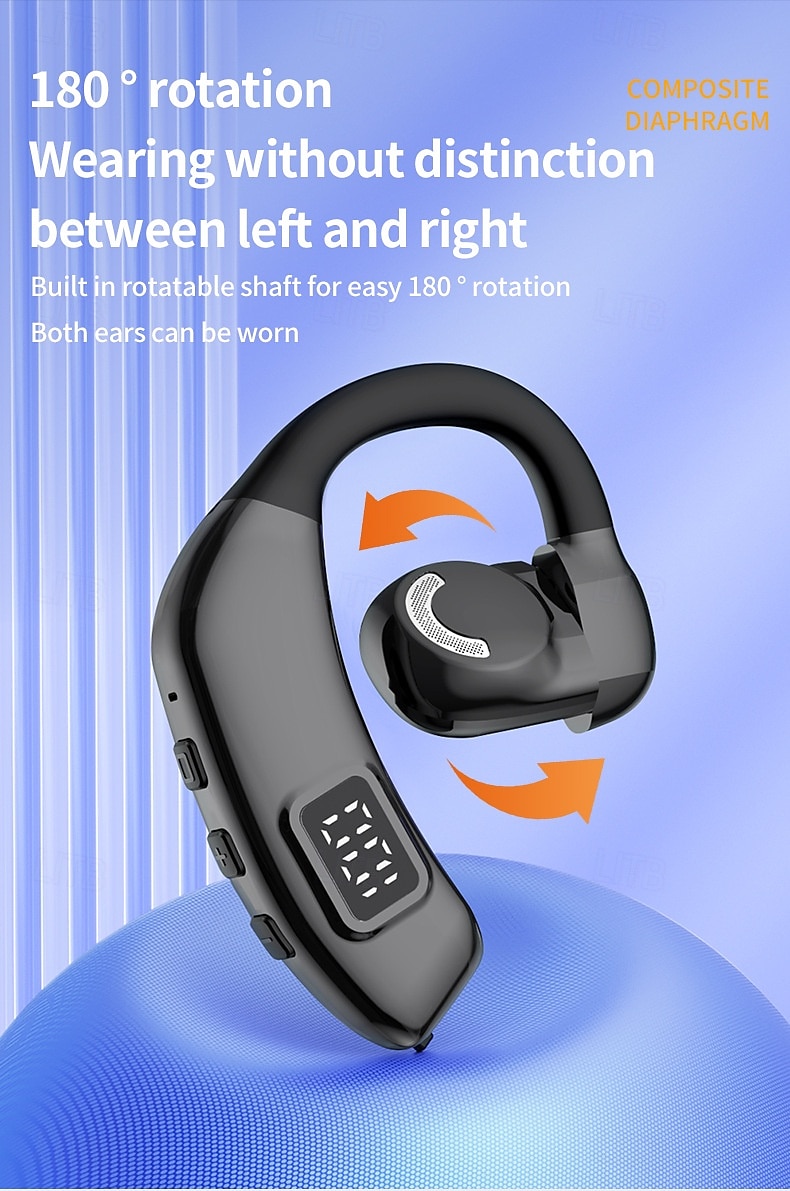 X30 Bluetooth 5.4 Wireless Ear Hook Headphones – LED Display, Low Latency, Lightweight Sports Earbuds with Mic for Gaming & Mobile Devices 2025 - $31.99 –P4