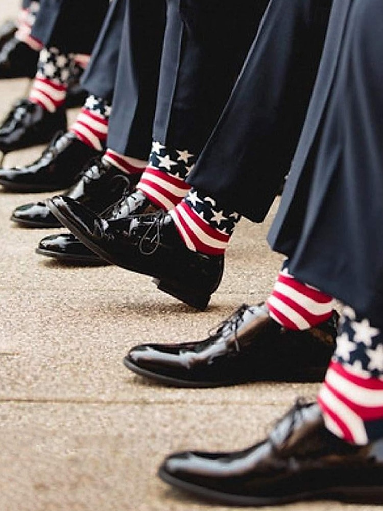 Herrensocken mit USA-Flagge und Sternenbanner-Design – patriotische Baumwollsocken für den Unabhängigkeitstag, Sport und Freizeit 2025 - $9.99 –P2