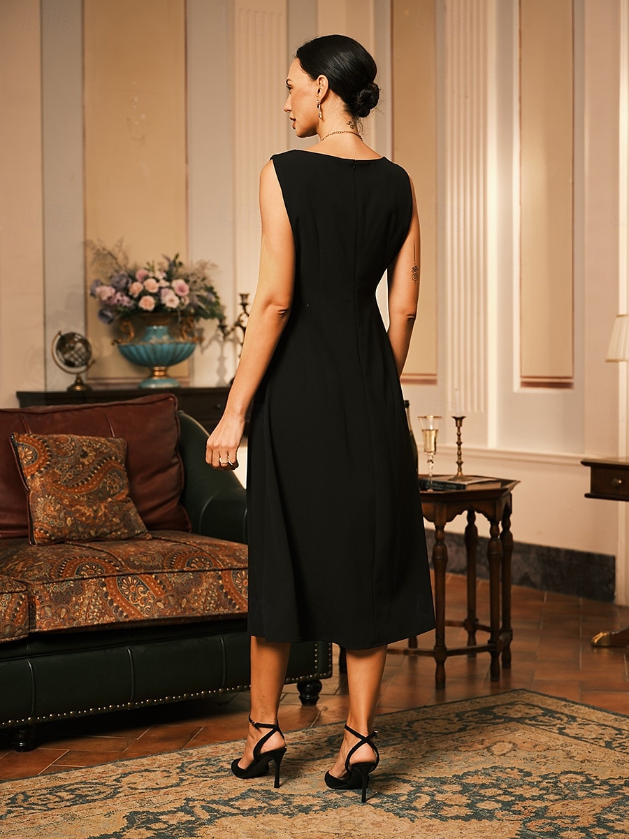 Dámské Midi šaty Plášťové šaty Šaty s bundou Elegantní koktejl Semiformální šaty Formální Párty Svatební host Běžný Květinový Dlouhý rukáv Tričkový Černá Jaro Podzim Zima 2025 - $69.99 –P5