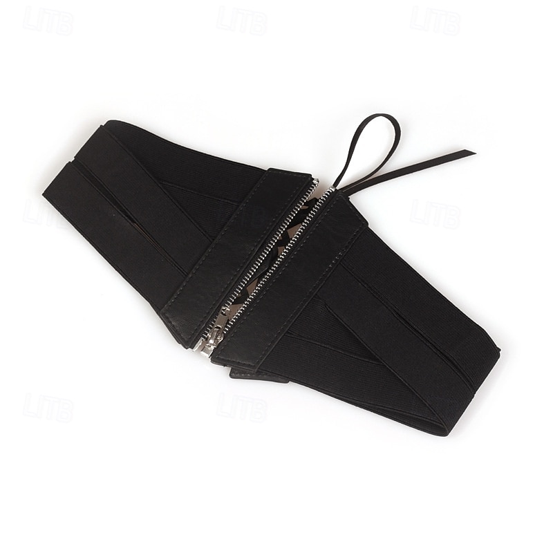 Mujer Cinturón PU Negro Cinturón Ancho Calle Festivos Puntos Redondos 2025 - $15.99 –P4
