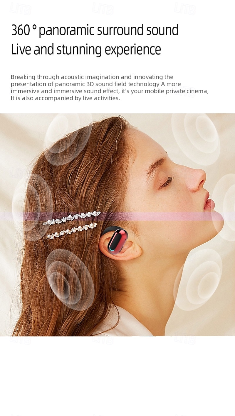 2025年 M-F9 Bluetooth 5.3 ワイヤレスイヤーフックイヤフォン – オープンイヤーTWSヘッドフォン ENCノイズキャンセリング 低遅延ゲーミング IOS  Android用  コレクション – $22.99 –P10