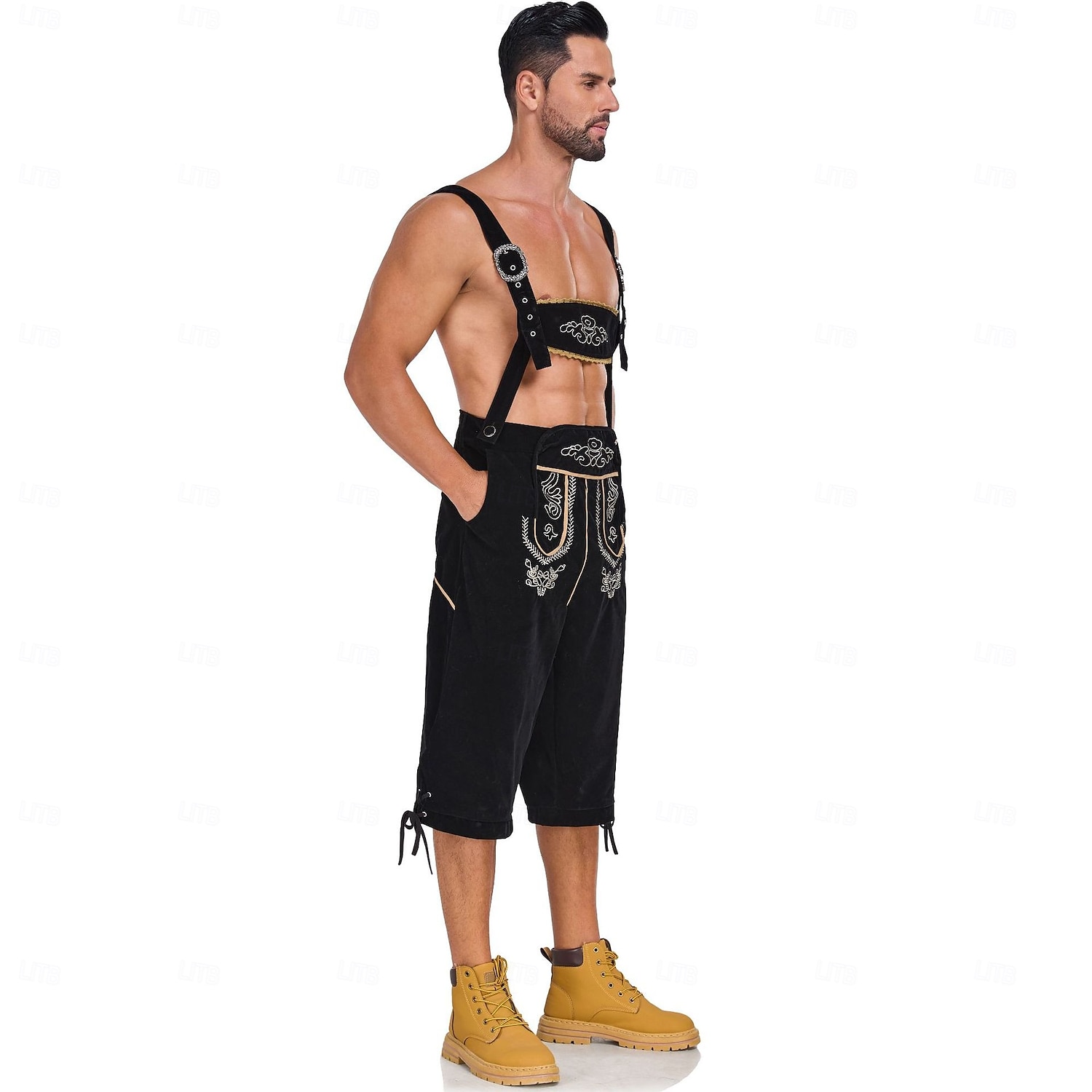 Oktoberfest Haft Lederhosen bawarski Niemiecki Monachium Łąki Męskie Impreza Festiwal Piwa Tkanina w stylu tradycyjnym 2026 - $46.99 –P8
