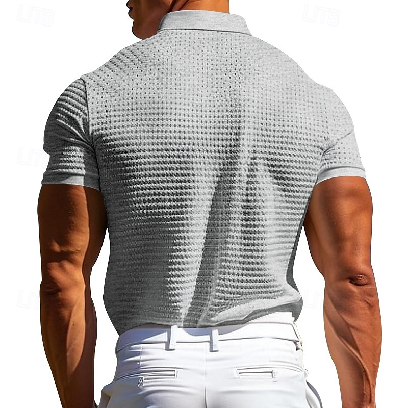 Per uomo Polo Maglia da golf All'aperto Abbigliamento quotidiano Bavero Manica Corta Moda Hawaiano Albero di Cocco Stampato Estate Vestibilità regolare Nero Bianco Giallo Vino Azzurro cielo Grigio del 2025 a $20.99 –P15