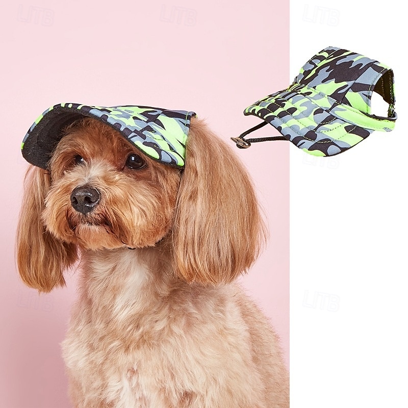 Gorra de béisbol para perro, visera playera de verano para perro y gato con agujeros para las orejas, tocado ajustable para cachorros 2025 - $15.49 –P9