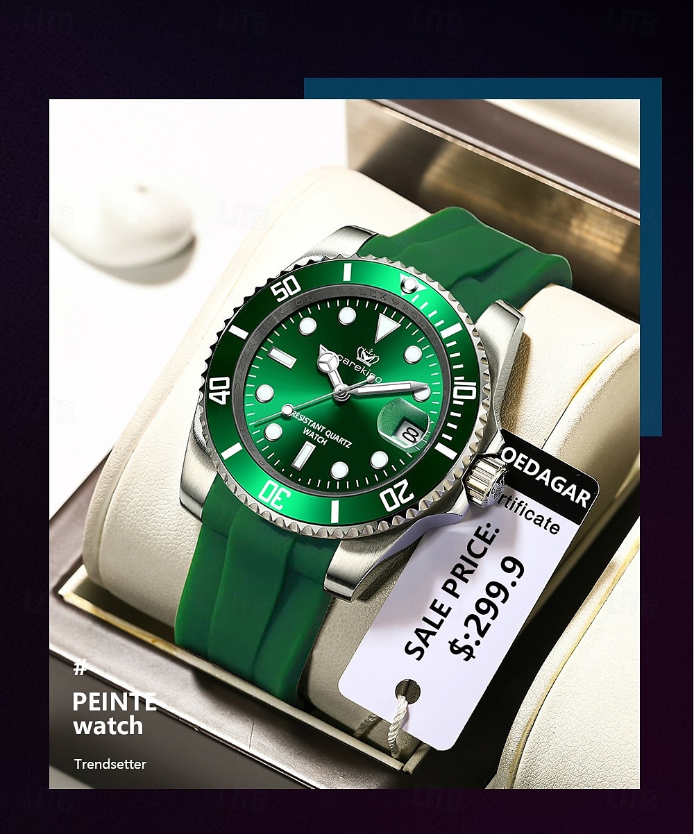 901 Casual Men's Watch – Luminous Waterproof Wristwatch with Soft Silicone Strap and Date Display 2025 - $39.99 –P4