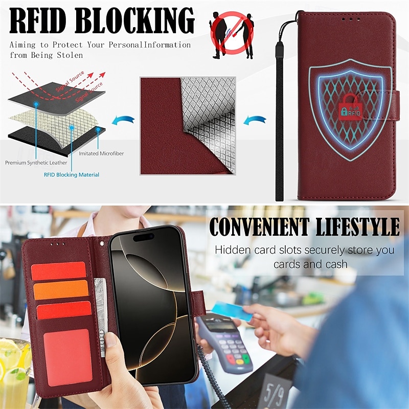 Flip Phone Case with Lanyard for iPhone 16/15/14/13/12 Pro Max/Plus – Shockproof Retro Cover, TPU+PC+PU Leather 2025 - $19.99 –P5