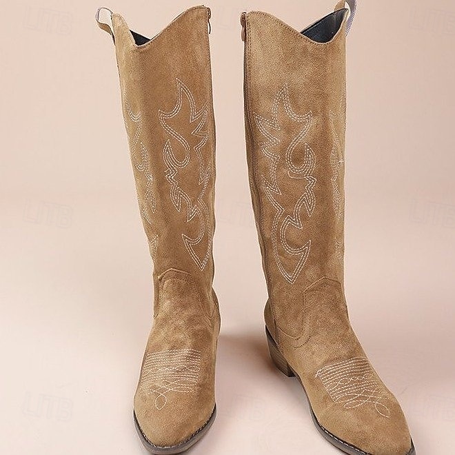 Retró 1970-es évek Vadnyugat Cipők Western Boot Hippi Tehenész lány Tehenészfiú Hímzés Női Mindszentek napja Farsang Hétköznapi zenei fesztivál Felnőttek Cipők 2025 - $54.99 –P4