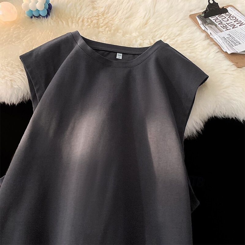 Herren Tank Top Weste Unterhemd Ärmelloses Shirt Ärmellos Rundhalsausschnitt Sommer Einfach Mode Designer Basic Klassisch Urlaub Straße Ausgehen Schwarz Weiß Rosa Top T-Shirt für Herren 2025 - $9.49 –P15