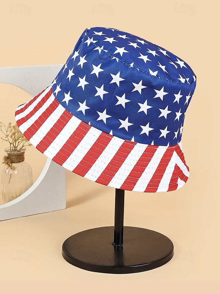 Fischerhut für Damen mit amerikanischem Flaggen-Aufdruck – wendbarer patriotischer Sommerhut mit Sternen- und Streifen-Design, perfekt für den Unabhängigkeitstag, den 4. Juli, Feiertage und Veranstaltungen im Freien 2025 - $14.99 –P5