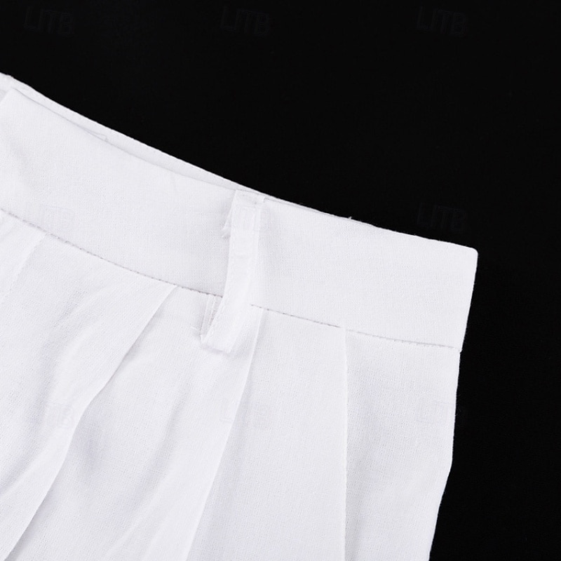 Women's Active Fashion Blouse Pants Sets Sleeveless V Neck Solid Color Dubbele Rij Knopen Daily Casual Daily Black White Pink Summer Regular Fit 2025 - $45.99 –P15