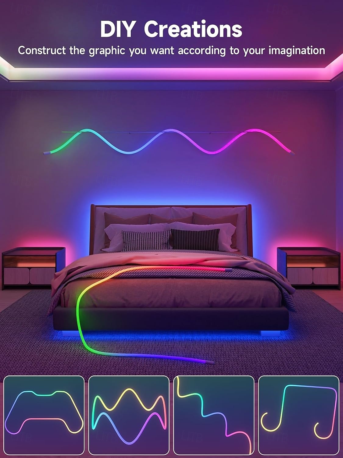 2M/3M/5M Neon LED Strip Lights 360 Luminous Waterproof Strip with Music Sync Remote & APP Control USB-Powered Flexible Lighting for Indoor/Outdoor Gaming Room Bedroom and Wall Decor 2025 - $25.99 –P7