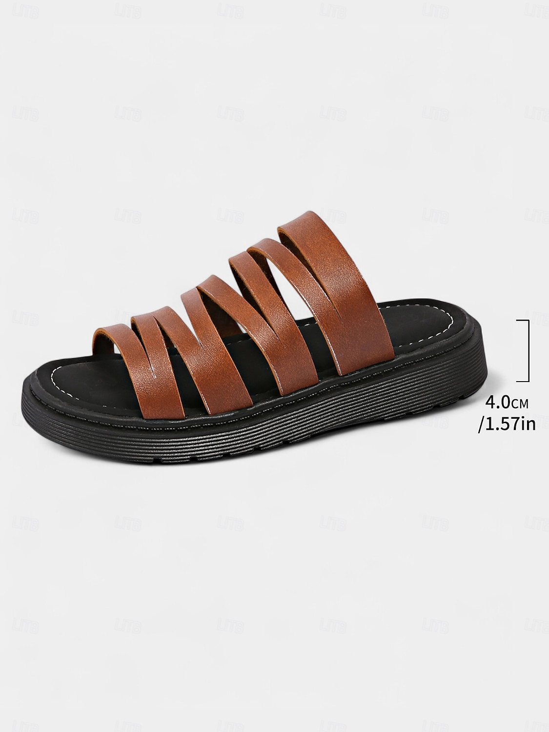 Women’s Brown Multi-Strap Slide Sandals – Casual Faux Leather Flats for Beach, Resort, and Vacation Outfits 2025 - $24.99 –P7