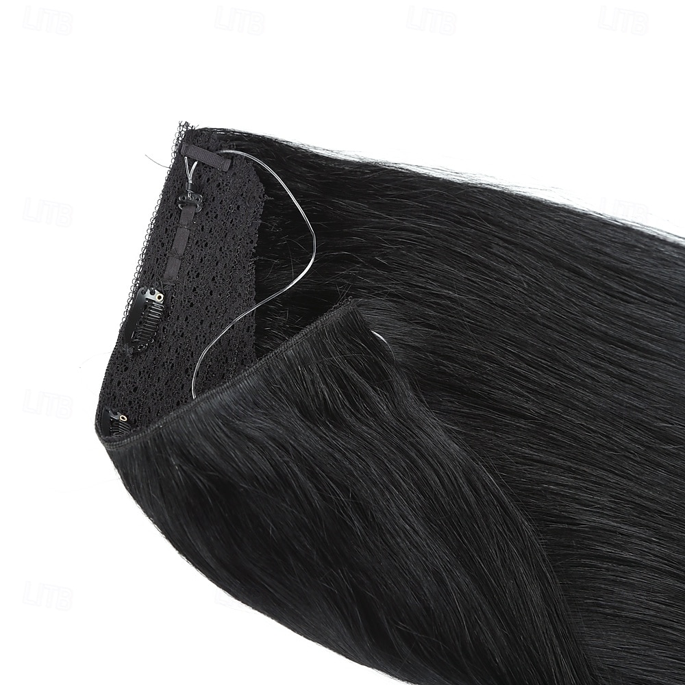 Extensions de cheveux à clips invisibles en cheveux humains, 20 pouces - 50 g, 22 pouces - 80 g, 1#, noir de jais, transparent, ligne de poisson, extensions de cheveux humains pour femmes de 2025 ? $102.99 –P4