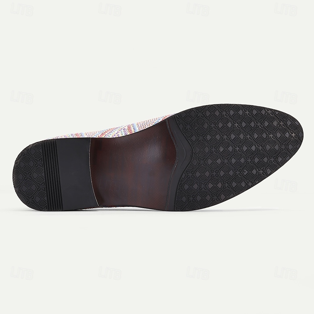 Herr Tofflor och Slip-Ons Promenad Affär Ledigt PU Läder Vävd nylon Andningsfunktion Bekväm Halksäker Loafers Vin Sommar Vår 2025 - $46.99 –P7
