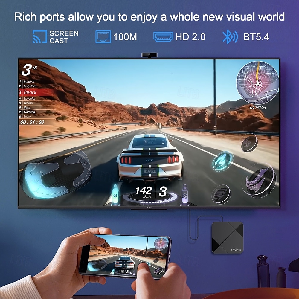 H96max Android TV Box with 4K Ultra HD, WiFi 6, Bluetooth 5.4, USB 3.0 – Smart Media Player for Streaming, Gaming, Screen Cast & Home Theater 2025 - $63.99 –P8