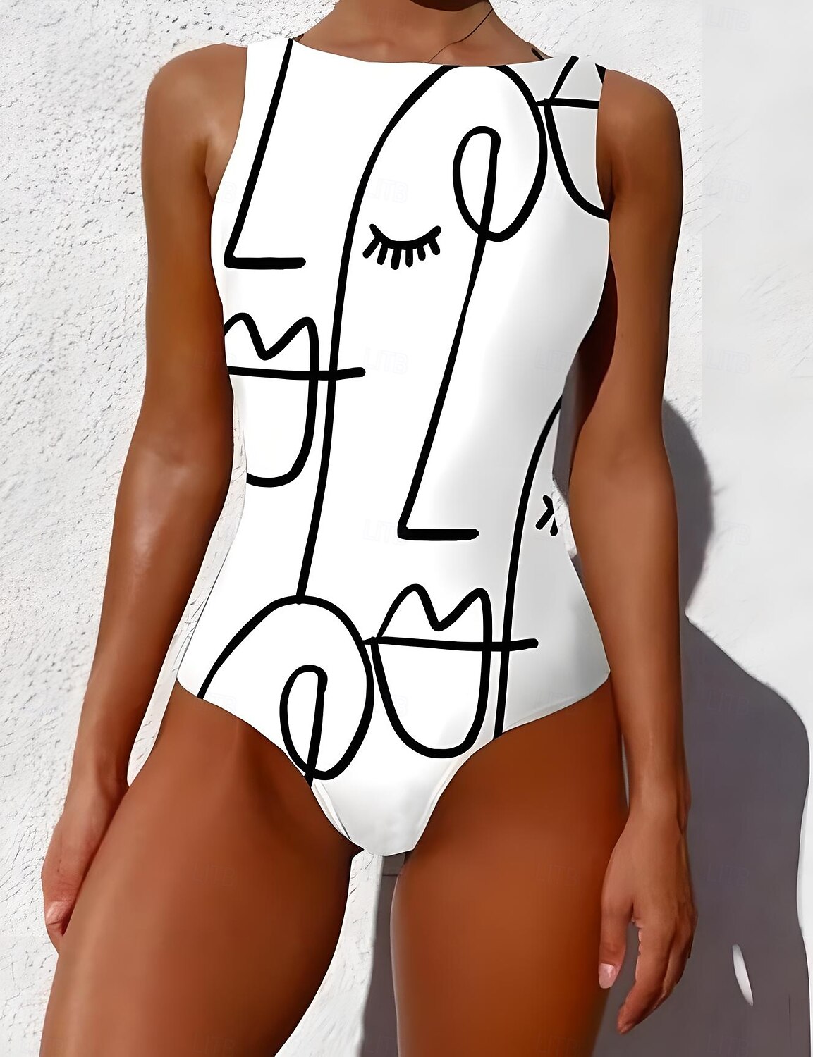 Kvinnors baddräkter en del monokini baddräkt rygglös mage kontroll hög midja smal semester strandkläder grafisk djur rundhalsad ärmlösa baddräkter 2025 - $28.99 –P4