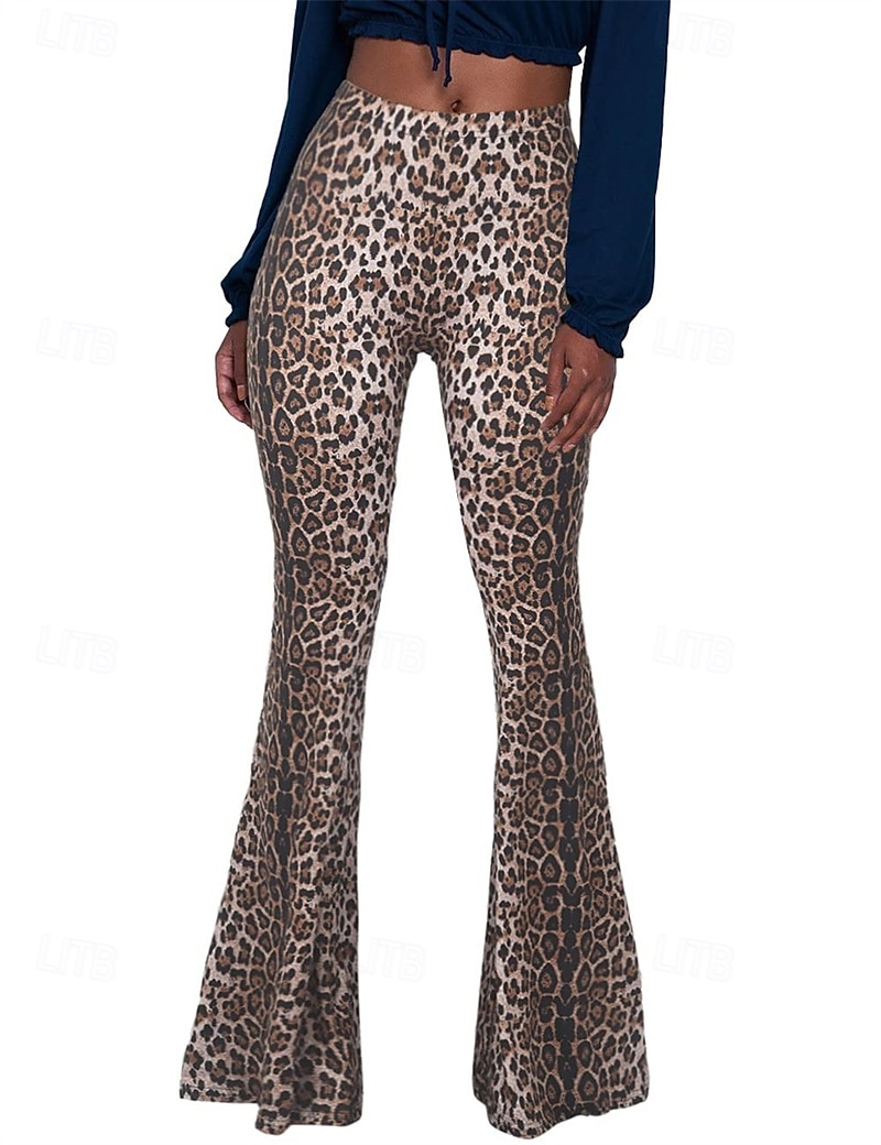 Retró Boho 1970-es évek Bell Bottom Pants fellángoló nadrág Hippi Diszkó Magas derék Állat Női Mindszentek napja Farsang Vakáció zenei fesztivál Fesztivál Felnőttek Nadrágok 2025 - $21.99 –P7