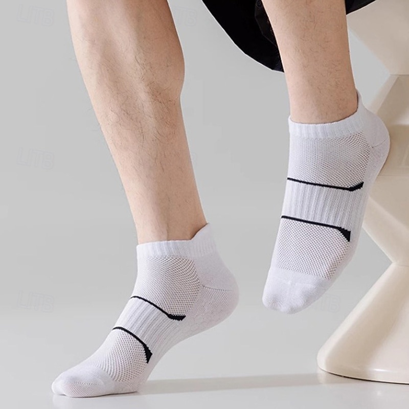 Herren 5 Paare Mehrfachpackungen Socken Laufsocken Freizeitsocken Schwarz+Weiß+Grau Schwarz*2+Dunkelgrau*2+Dunkelblau*1 Farbe Einfach Urlaub Sport & Outdoor Täglich Basic Mittel Frühling Herbst Mode 2026 - $7.49 –P7