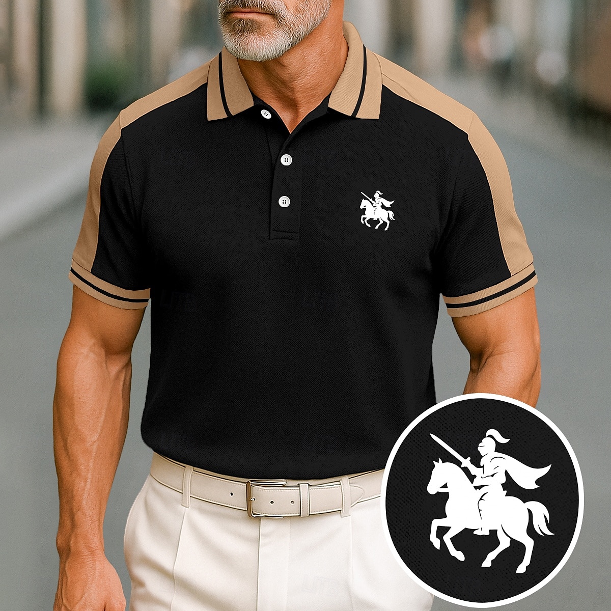 Herren Baumwoll-Poloshirt Golfshirt Geschäft Revers Kurzarm Mode Basic Farbblock Patchwork Bestickt Sommer Weinrot Schwarz Grün aschgrau Dunkel Blau Hellblau Baumwoll-Poloshirt 2025 - $22.99 –P11