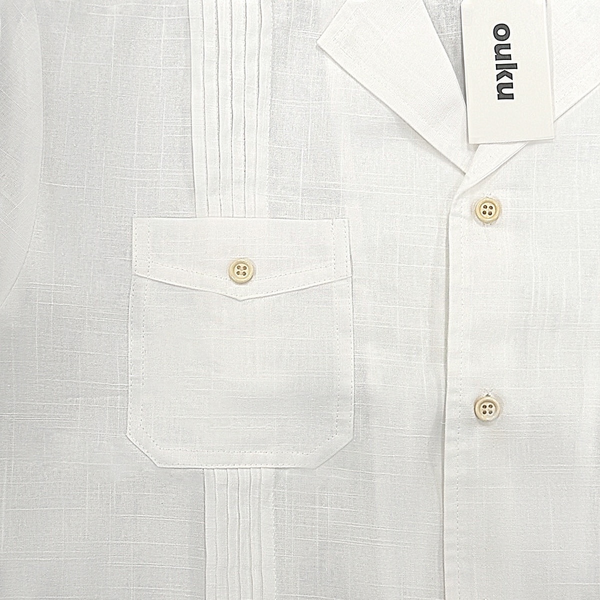 Herren Hemd Leinenhemd Guayabera Hemd Sommerhemd Strandhemd Knopfhemd Einfach Urlaub Lässig Weiß Langarm Kragen Sommer Frühling & Sommer Bekleidung Tasche 2025 - $25.99 –P4