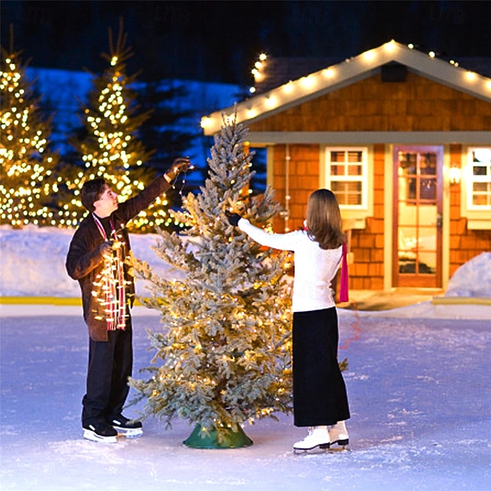 rézdrótos kültéri napelemes fényfüzér tündérlámpa 8 üzemmód 30m 40m 50m esküvői partira otthoni kertbe nyári dekoráció led napelemes girlandlámpa távirányítóval 2025 - $25.99 –P1