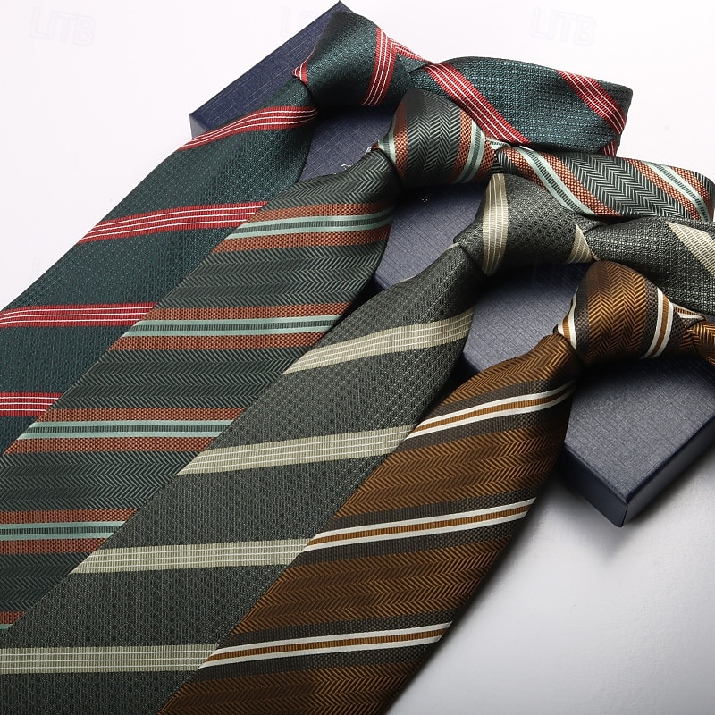 Per uomo Cravatte Moda Affari Jacquard A righe Ricevimento di matrimonio Abbigliamento quotidiano del 2025 a $5.99 –P1