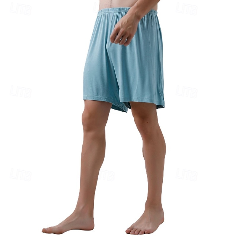Herr Vardagsklädsel Pyjamasshorts Slät Mode Klassisk Ledigt Hem Dagligen Säng Bomull Komfort Andningsfunktion Mjuk Shorts Elastisk midja Sommar Svart Rodnande Rosa 2025 - $11.99 –P15