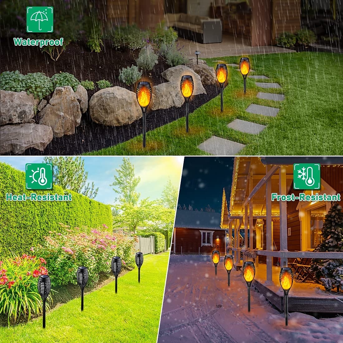 6 Pcs Outdoor Waterproof Solar Torch Light Flashing Flame Pathway Light Courtyard Garden Lawn Path Villa Fence Lighting Landscape Decoration Light 2025 - $21.99 –P4