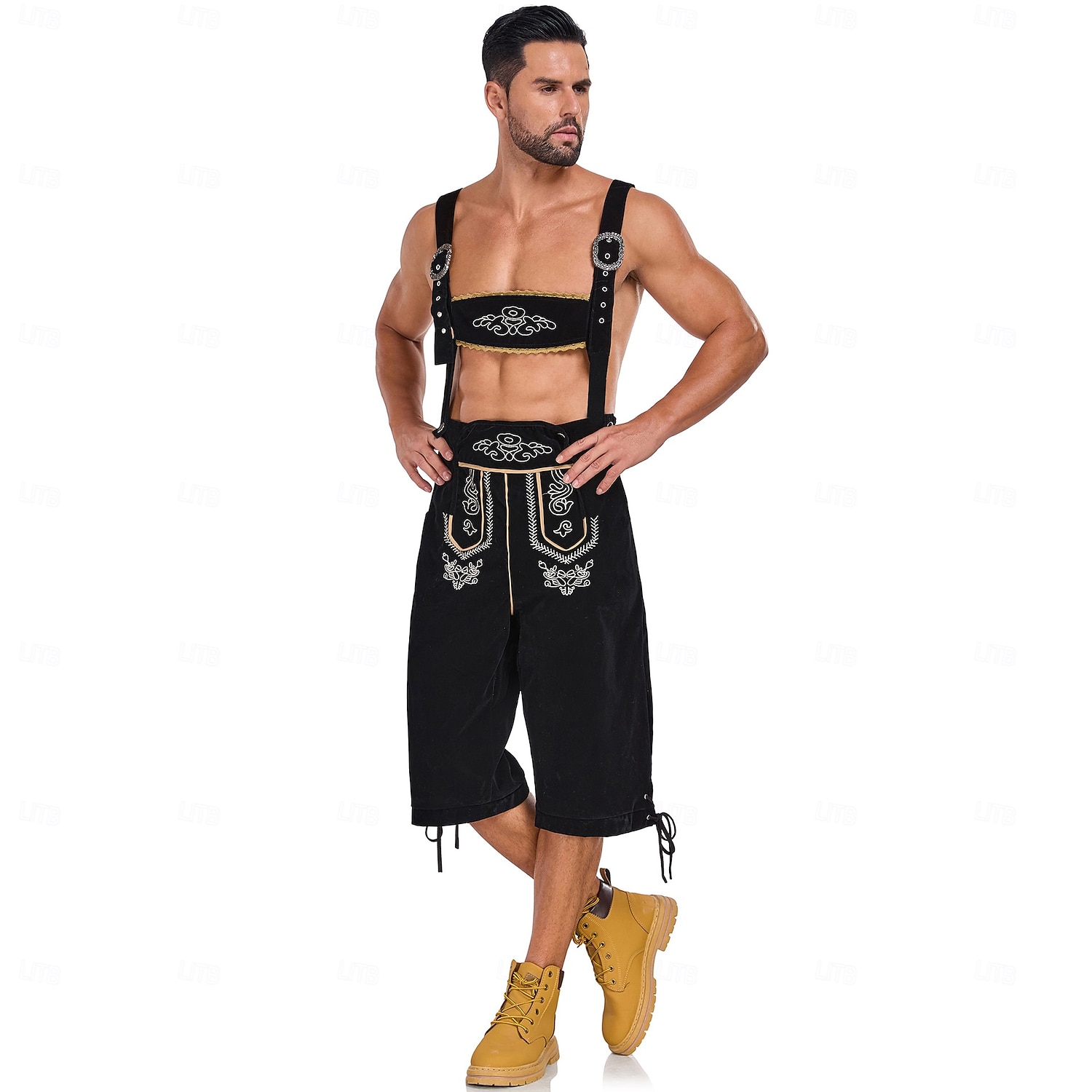 Oktoberfest Haft Lederhosen bawarski Niemiecki Monachium Łąki Męskie Impreza Festiwal Piwa Tkanina w stylu tradycyjnym 2026 - $46.99 –P7