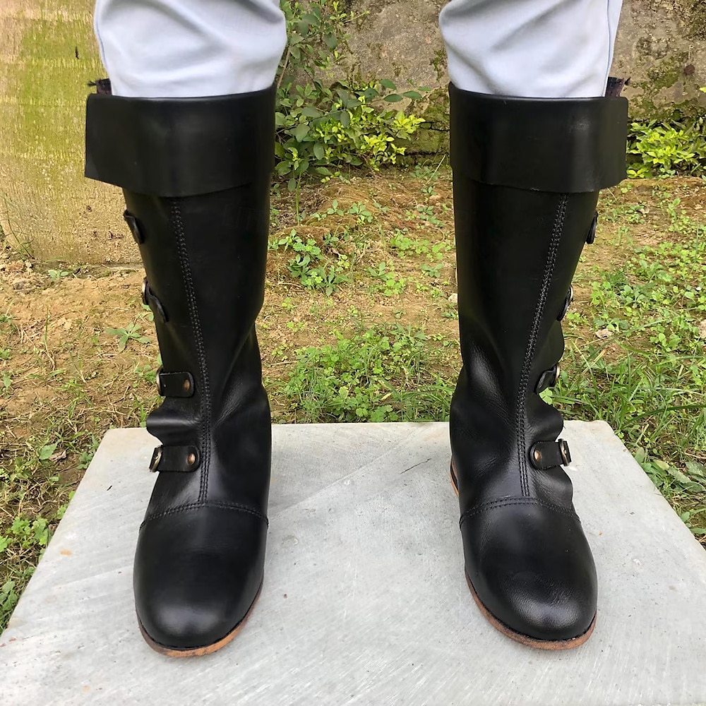 Medieval Renaissance Shoes Knee High Boots Flat Jazz Boots Pirate Viking Crusader Men's Celtic Pirate Halloween Masquerade Performance Party & Evening LARP Adults' Shoes 2025 - $58.99 –P2
