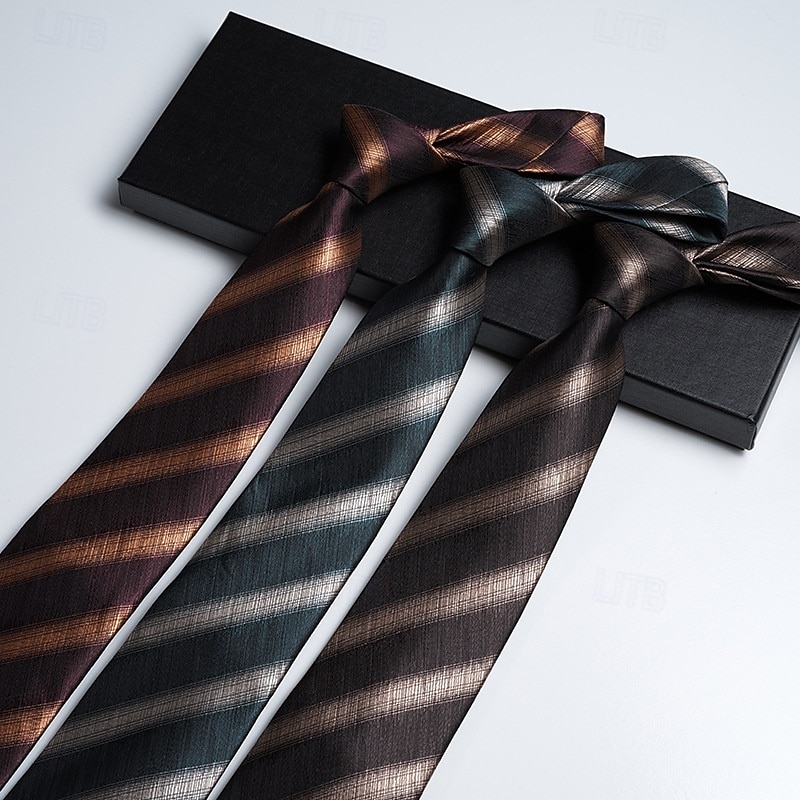 Homme Cravates Mode Affaires Jacquard Rayures Fête de mariage Tenue quotidienne de 2025 ? $5.99 –P1