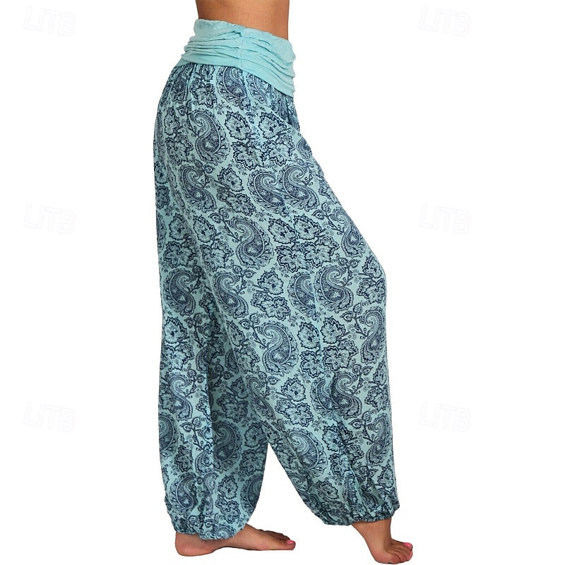 Damen Weites Bein Stoffhosen Hosen Hose Mode Boho Volle Länge Natürliche Taille Blumen Druck Bequem Außenbereich Outdoor Urlaub Alltagstauglich Magenta Saphir Marineblau Aprikose Sommer Normale 2025 - $19.99 –P9