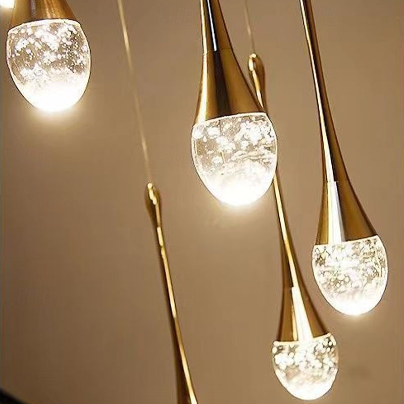 Lampada a sospensione a LED dimmerabile con 3/5/6/8/10/12/16/20 luci in cristallo per isola cucina moderna, illuminazione a sospensione regolabile per isola cucina, lampadario a LED nero oro per sala del 2025 a $156.99 –P10
