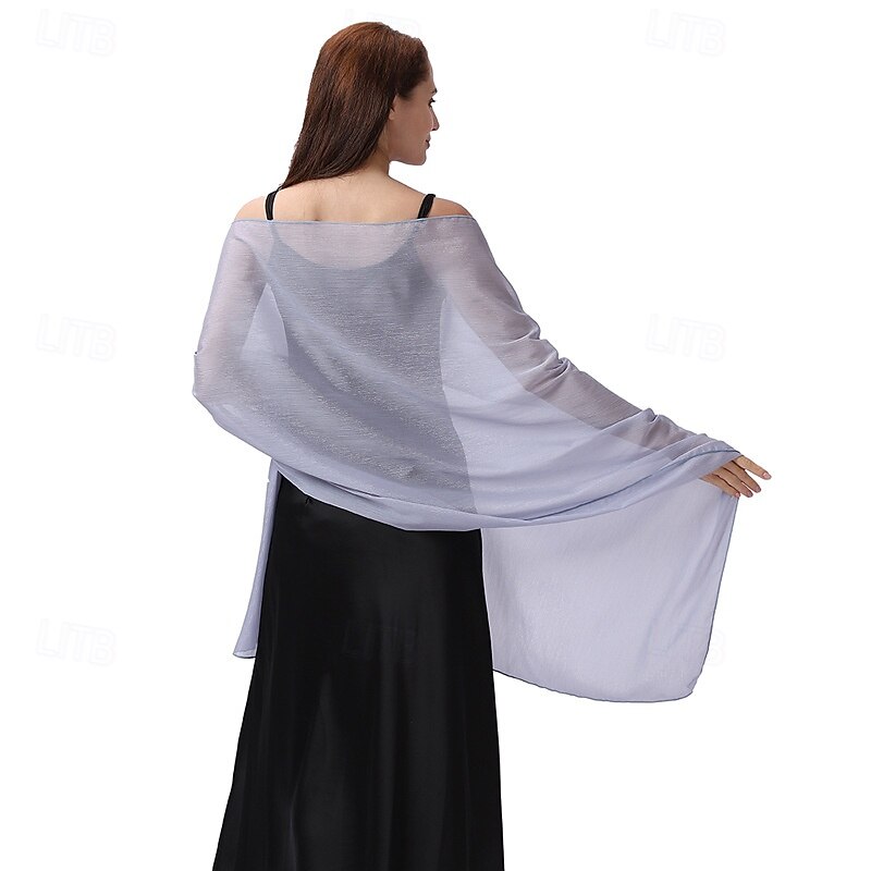 chiffonsjal til dame, aftenkjoler, mykt skjerf, formelt bryllup, brudeskjerf 2025 - $46.99 –P9