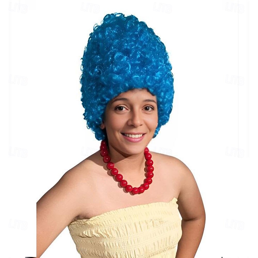 Peruca de Troll com Colmeia Azul Peruca Alta e Cacheada Perucas de Halloween de 2025 por $25.99 –P1