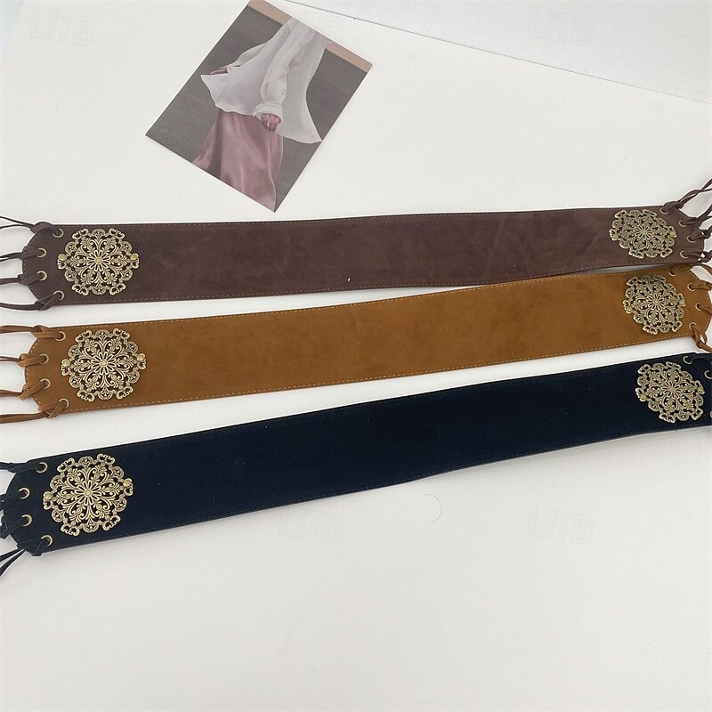 Ceinture Femmes PU Café Ceinture Taille Rue Quotidien Couleur Unie de 2025 ? $19.99 –P6
