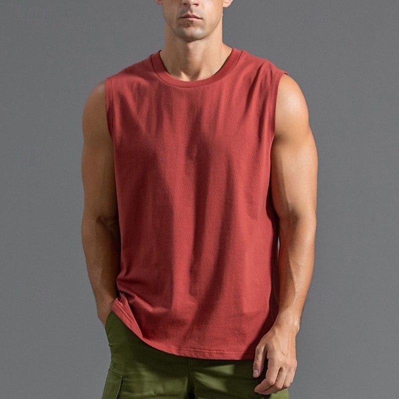 Herren Tank Top Weste Unterhemd Ärmelloses Shirt Ärmellos Rundhalsausschnitt Sommer Einfach Mode Designer Basic Klassisch Urlaub Straße Ausgehen Schwarz Weiß Hellgrün Top T-Shirt für Herren 2025 - $17.99 –P5