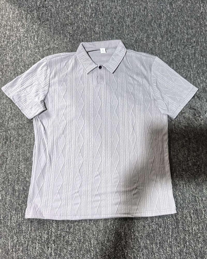 Men's Golf Shirt Golf Polos Shirts Work Casual Lapel Short Sleeve Basic Modern Plain Buttons Jacquard Summer Regular Fit Black White Blue Khaki Army Green Gray Golf Shirt 2026 - $18.99 –P9