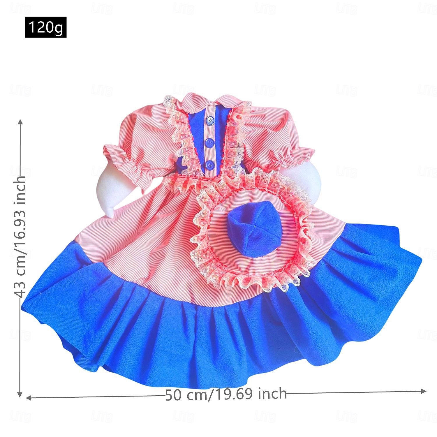 תלבושת אווז דשא ורודה וכחולה וינטג' עם כובע, שמלת אווזה במרפסת בסגנון ויקטוריאני מקושטת לאווזי בטון בגודל 24-25 אינץ', קישוט גינה עונתי חיצוני, אווזה לא כלול 2026 - $29.99 –P6