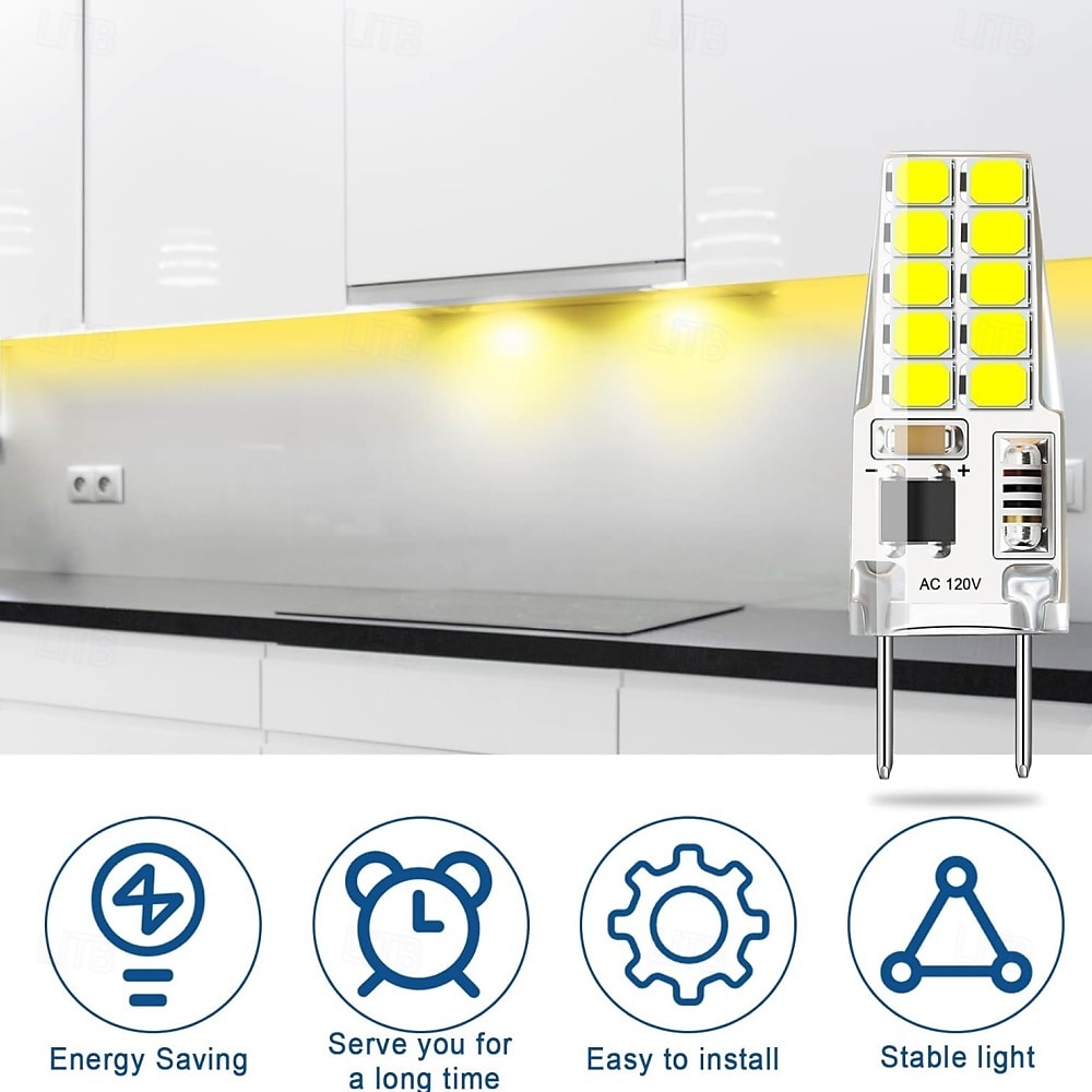 G8 LED Light Bulbs Dimmable 120V T4 JCD Type Bi-Pin G8 Base Bulb 3W Equivalent to 20W-25W Halogen Bulb White Warm White for Puck Light Under Cabinet Light Under Counter Light 5pcs 2025 - $19.99 –P1