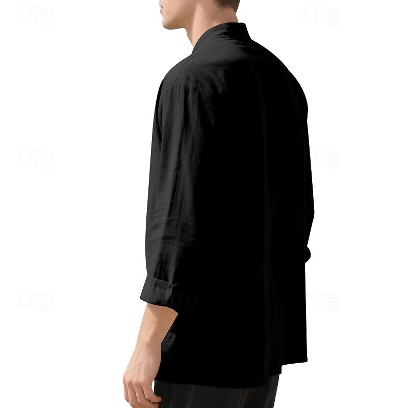 Miesten Paita Kesä paita Rento paita Rantapaita Button Up paita Musta Valkoinen Purppura khaki Harmaa Pitkähihainen Kookospuu Nauhakaulus Loma Havaijilainen Painettu Vaatetus Polyesteri Muoti 2025 - $22.99 –P12