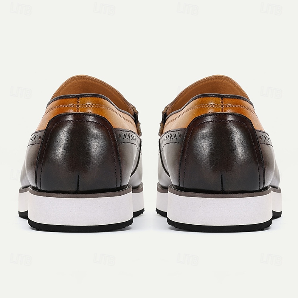 2026年 カジュアルやセミフォーマルなイベントに最適なスタイリッシュなストラップ付きのメンズプレミアムブラック＆イエローレザースリッポンローファー  コレクション – $99.99 –P5