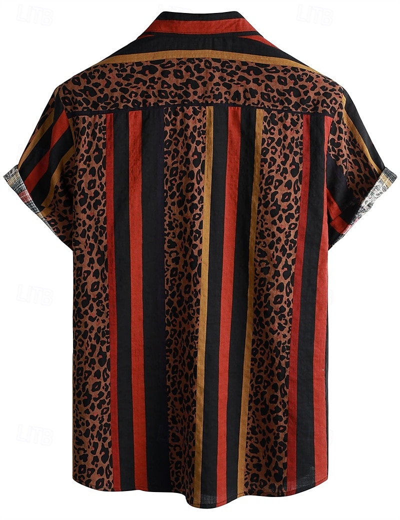 Retró Boho 1970-es évek Ing Hawaii ingek Hippi Azték Törzsi Férfi Mindszentek napja Farsang zenei fesztivál Tengerparti nyaralás Retro témájú buli Felnőttek Ing 2025 - $25.99 –P2