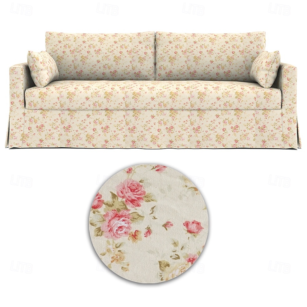 Sofabezug für Hyltarp-Sofa, gesteppt, floral, 100 % Baumwolle 2025 - $226.49 –P5