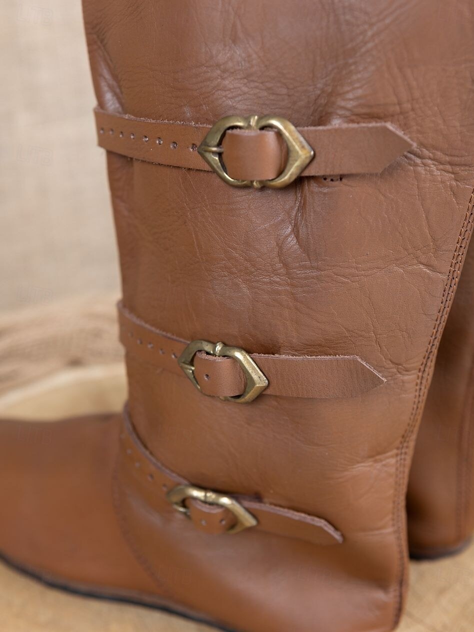 Medieval Renacimiento Zapatos Botas hasta la rodilla Botas planas de jazz Hombre Celta Pirata Víspera de Todos los Santos Mascarada Rendimiento LARP Feria Ren Adulto Zapatos 2025 - $51.99 –P6